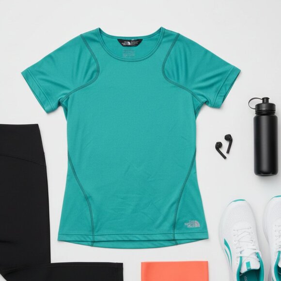 The North Face Tops - The North Face OnTheGo Billiard Green Performance Tee
